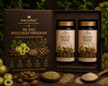 MaxSehat 90-Day Digestive Balance Support Program featuring two herbal wellness jars in a premium presentation box.
