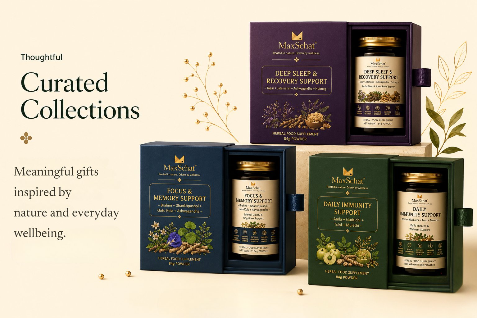 MaxSehat botanical wellness gifts featuring curated herbal gift collections for meaningful gifting